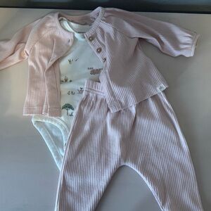 Carter's Pink Ribbed Baby Set with White Bodysuit
